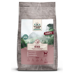 Produktbild von Wildes Land Soft Hundefutter Rind mit Reis und Wildkräutern - 5 kg