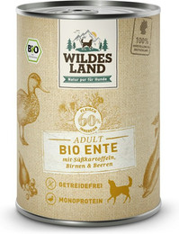 Produktbild von Wildes Land Sparpaket 12 x 400g Bio Ente mit Süßkartoffel