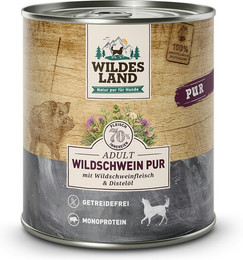 Produktbild von Wildes Land Sparpaket 12 x 800g Wildschwein PUR