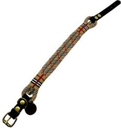 Produktbild von Wildfang Hundehalsband Parkgeflüster aus Tau und Nylon Takelung schwarz/beige/rot XS