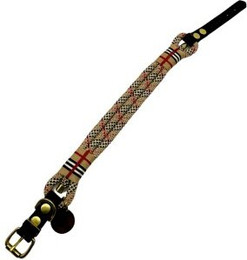 Produktbild von Wildfang Hundehalsband Parkgeflüster aus Tau und Nylon Takelung schwarz/beige/rot XXS