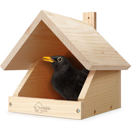Produktbild von WILDLIFE HOME Amsel Nistkasten aus Massivholz, halboffen, wetterfest