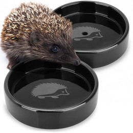 Produktbild von WILDLIFE HOME Igel Futterschale + Trinkschale Set aus frostbeständiger Keramik