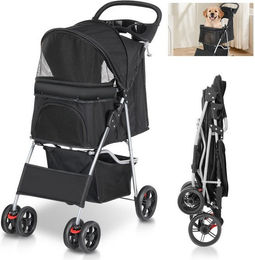 Produktbild von WILGOON Hundebuggy mit Aufbewahrungskorb und 4 Rädern