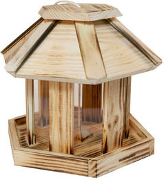 Windhager Vogelhaus Wilder Kaiser, Vogelfuttersilo aus Echtholz, Futterstation inkl. Aufhängung und Sitzmöglichkeit, Füllvolumen 3l – Bild 1 von 5