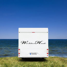 Produktbild von Wir lieben Hunde Autofolie Zitat