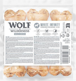 Produktbild von Wolf of Wildenress Kauknochen aus Pferdehaut "White Infinity" Sparpaket 9x 12cm