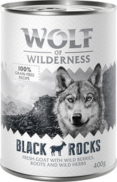 Produktbild von Wolf of Wilderness Adult Black Rocks Ziege - 24 x 400 g