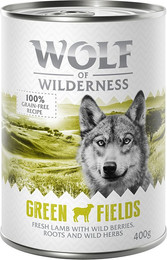 Produktbild von Wolf of Wilderness Adult Green Fields Lamm mit Johannisbeeren und Cranberries - 400 g