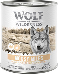 Produktbild von Wolf of Wilderness Adult mit viel frischem Geflügel und Kaninchen - 6 x 800 g