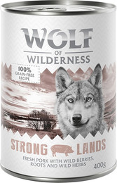 Produktbild von Wolf of Wilderness Adult Strong Lands Schwein - 24 x 400 g