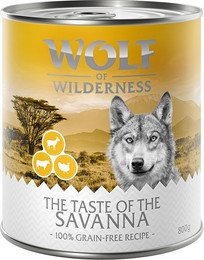 Produktbild von Wolf of Wilderness Adult The Taste Of The Savanna Pute Rind Ziege - 6 x 800 g