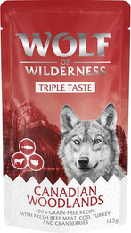 Produktbild von Wolf of Wilderness Adult Triple Taste Canadian Woodlands - 12 x 125 g