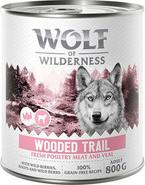 Produktbild von Wolf of Wilderness Adult Wooded Trails Geflügel mit Kalb - 6 x 800 g