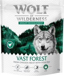 Produktbild von Wolf of Wilderness "Explore The Vast Forests" Weight Management - getreidefrei - Sparpaket: 4 x 1 kg: neue Rezeptur