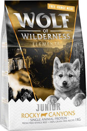 Produktbild von Wolf of Wilderness JUNIOR Sensitiv "Rocky Canyons" Freiland-Rind - getreidefrei - 1 kg