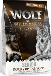 Produktbild von Wolf of Wilderness SENIOR Sensitiv "Rocky Canyons" Freiland-Rind - getreidefrei - 300 g
