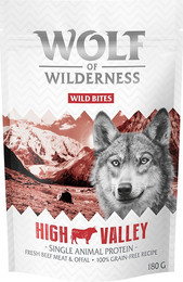 Produktbild von Wolf of Wilderness Wild Bites High Valley Rind Monoprotein Snack - 3 x 180 g