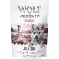 Produktbild von Wolf of Wilderness Wild Bites Junior Leafy Willows Kalb & Huhn - 3 x 180 g