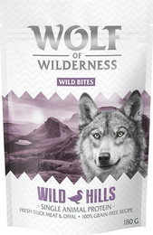 Produktbild von Wolf of Wilderness Wild Bites Snack Wild Hills Ente Monoprotein - 3 x 180 g