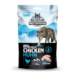 Produktbild von Wolf's Adventure Single Protein Snack Huhn pur - 6 x 125 g