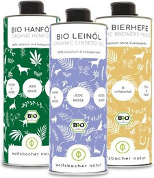 Produktbild von Wolfsbacher Natur Futteröl Set 3 x 1 Liter
