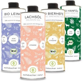 Produktbild von Wolfsbacher Natur Futteröl Set 4 x 1 Liter