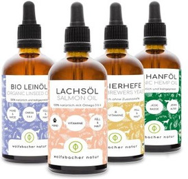 Produktbild von Wolfsbacher Natur Futteröl Set 4 x 100ml
