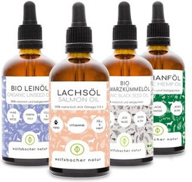 Produktbild von Wolfsbacher Natur Futteröl Set 4 x 100ml