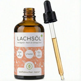 Wolfsbacher Natur Lachsöl PLUS für Hunde, Katzen und Pferde, für: Hund, Katze – Bild 1 von 5