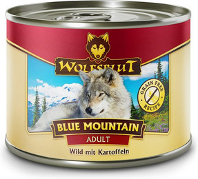 Produktbild von WOLFSBLUT 200g Hundenassfutter Sparpaket 12 x 200 Gramm Blue Mountain Wild mit Kartoffeln