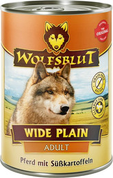 Produktbild von WOLFSBLUT 395g Hundenassfutter 6 x 395 Gramm Wide Plain Pferd mit Süßkartoffeln
