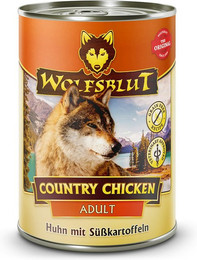 Produktbild von WOLFSBLUT 395g Hundenassfutter Sparpaket 12 x 395 Gramm Country Chicken Huhn mit Süßkartoffeln