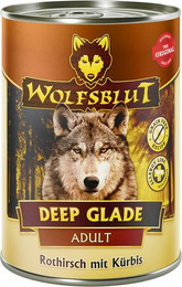 Produktbild von WOLFSBLUT 395g Hundenassfutter Sparpaket 12 x 395 Gramm Deep Glade Rothirsch mit Kürbis