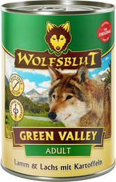 Produktbild von WOLFSBLUT 395g Hundenassfutter Sparpaket 12 x 395 Gramm Green Valley Lamm & Lachs mit Kartoffeln