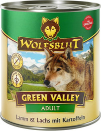 Produktbild von WOLFSBLUT 800g Hundenassfutter 6 x 800 Gramm Green Valley Lamm & Lachs mit Kartoffeln
