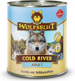 Produktbild von WOLFSBLUT Adult 800 Gramm Hundenassfutter 6 x 800 Gramm Cold River mit Forelle und Süßkartoffel