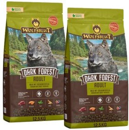 Produktbild von WOLFSBLUT Adult Dark Forest Wildfleisch mit Süßkartoffel - 2 x 12,5 kg