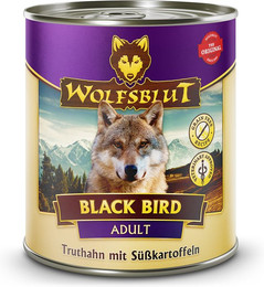 Produktbild von Wolfsblut Black Bird Adult Nassfutter Truthahn mit Süßkartoffeln - 6 x 800 g