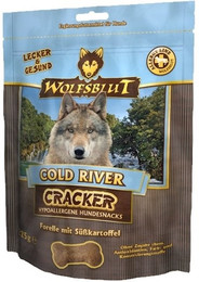 Produktbild von WOLFSBLUT Cracker 225g Hundesnack 6 x 225 Gramm Cold River Forelle mit Süßkartoffel