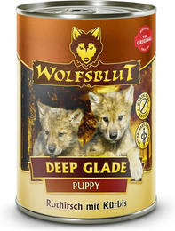 Produktbild von WOLFSBLUT Puppy 395g Hundenassfutter Sparpaket 12 x 395 Gramm Deep Glade Rothirsch mit Kürbis