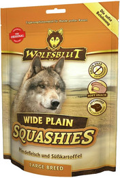 Produktbild von WOLFSBLUT Squashies Hundesnack 6 x Wide Plain Large Breed Pferdefleisch und Süßkartoffel 300 Gramm