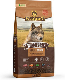 Produktbild von WOLFSBLUT Wide Plain Large Breed Pferdefleisch mit Süßkartoffeln Hundetrockenfutter - 12,5 kg