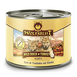 Produktbild von Wolfsblut Wild Duck & Turkey Puppy Hundenassfutter - 6 x 200 g