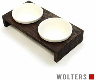Produktbild von Wolters Gohan Doppelnapf aus Vollholz walnuss
