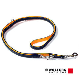 Produktbild von Wolters Hundeleine Führleine Terranova Fettleder schwarz/mango - 200 cm