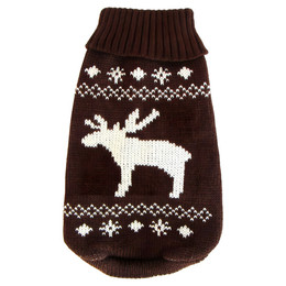 Produktbild von Wolters Hundepullover Strickpullover Elch braun/weiß