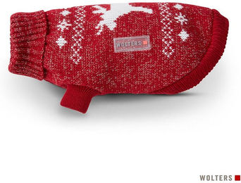 Wolters Hundepullover Strickpullover Elch mit Glitzer rot/silber - 20 cm – Bild 1 von 3