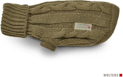Wolters Hundepullover Zopf-Strickpullover für Mops & Co. olive – Bild 1 von 4