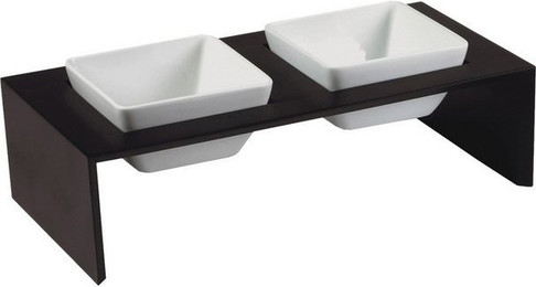 Produktbild von Wolters Napf-Set Futterstation Meshidai Doppelnapf schwarz-lackiert